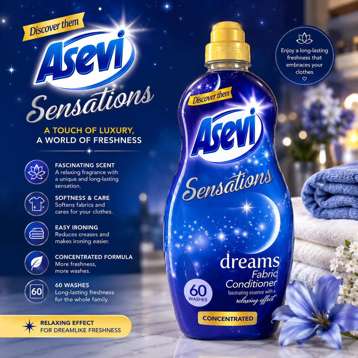 Asevi Sensations Dreams Fabric Softener 60 wash