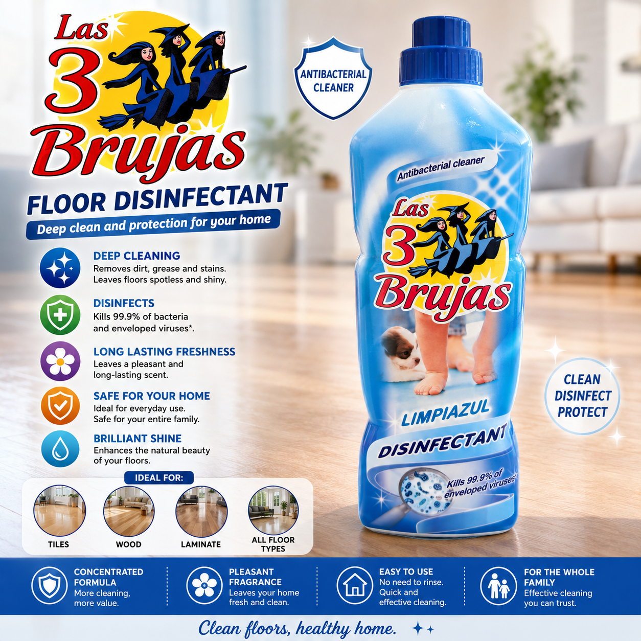 3 Witches Limpiazul Disinfectant