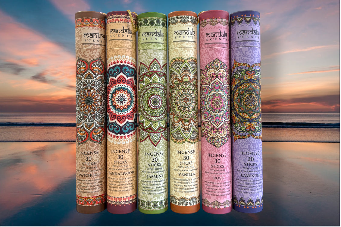 30 incense sticks with holder