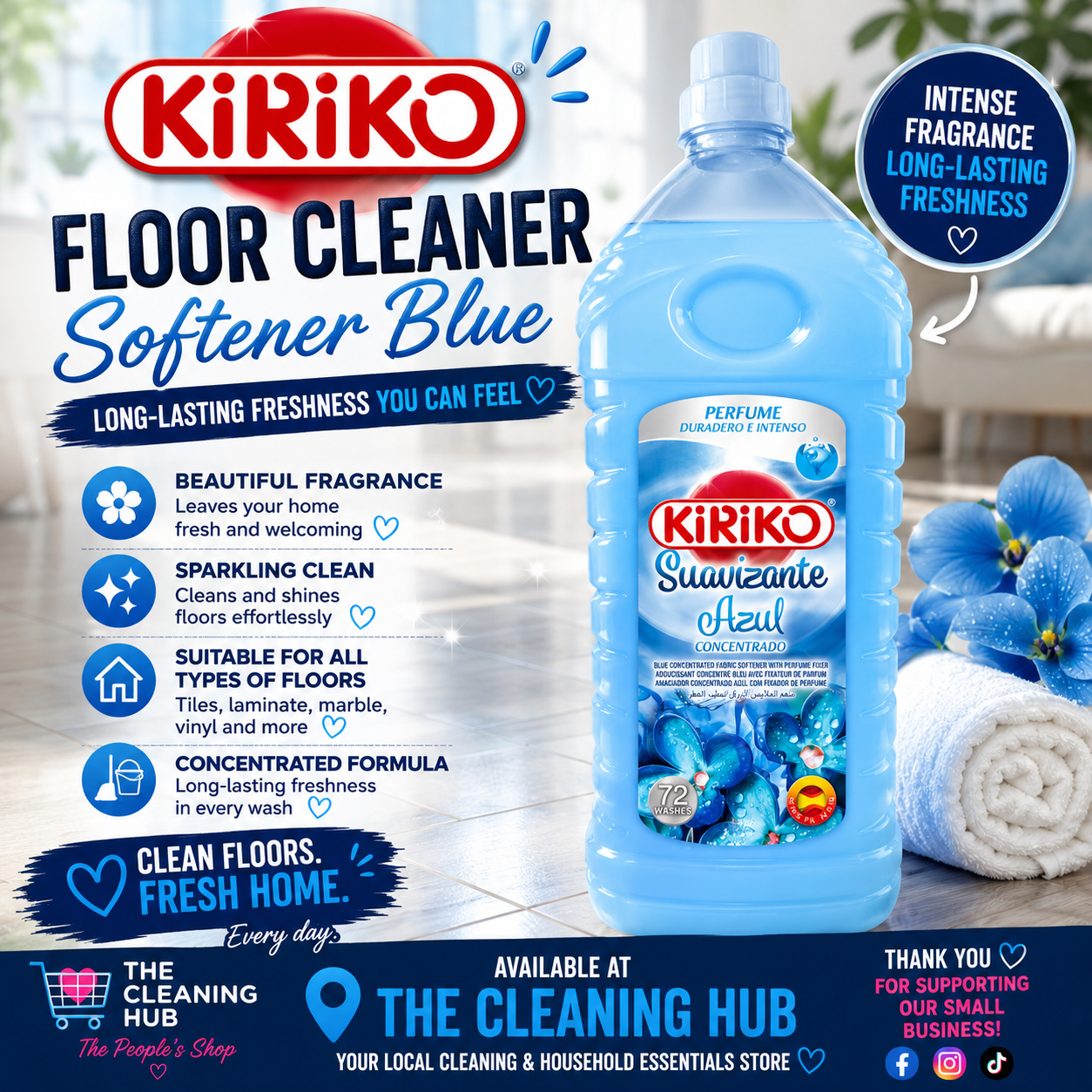 Kiriko Azul Fabric Softener 2Li