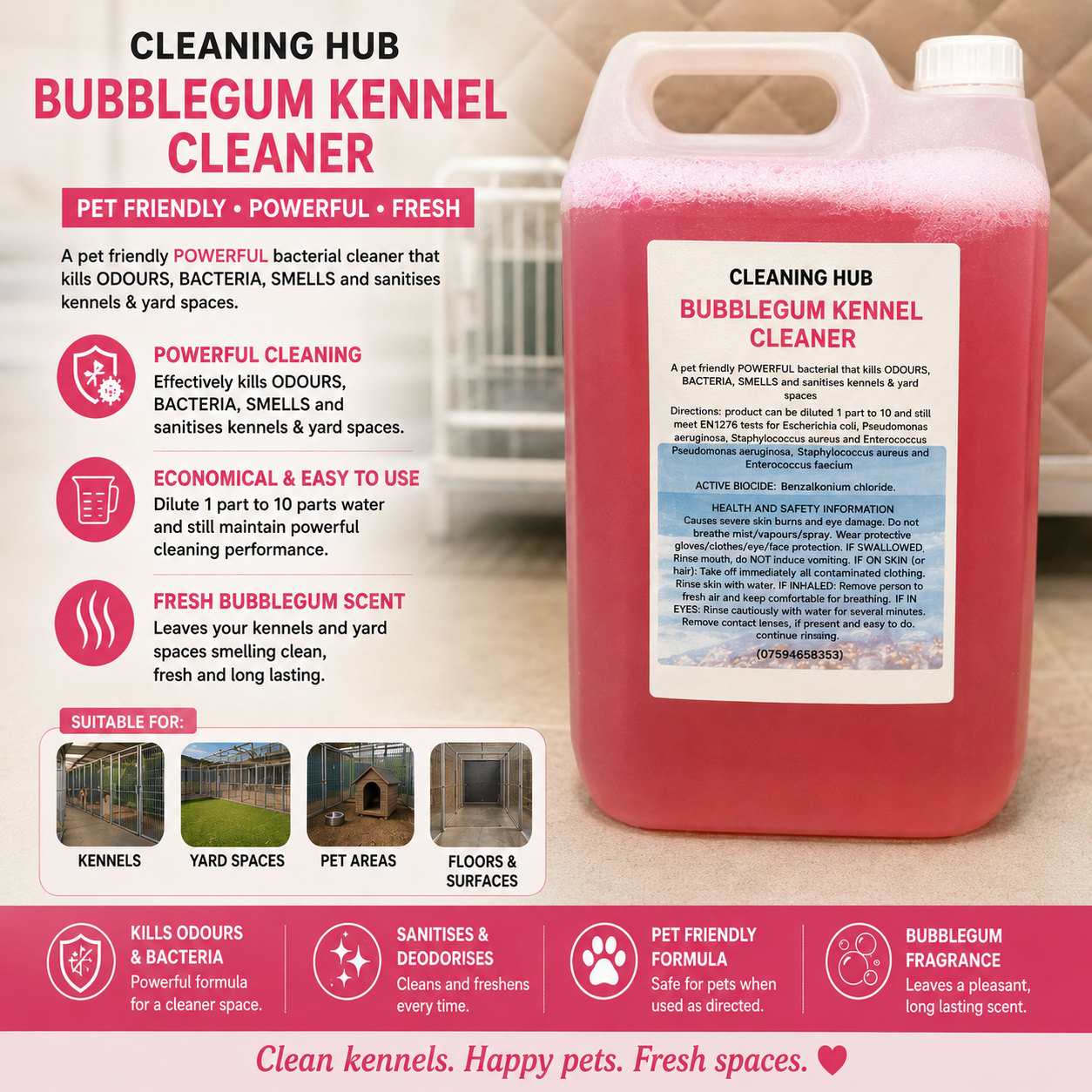 Bubblegum kennel cleaner
