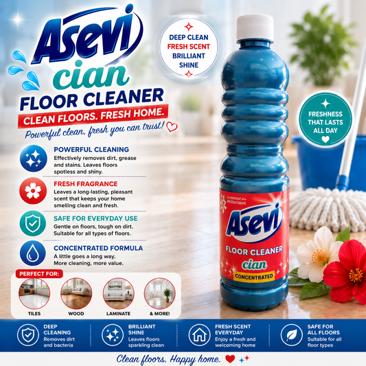 Asevi Floor Cleaner Concentrated - 1L - Blue Cian